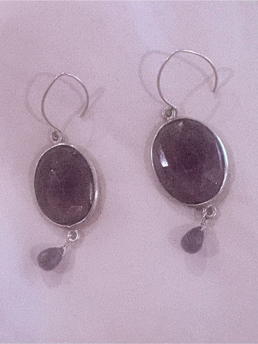 💜 Amelia Rose Purple Gemstone Dangle Earrings